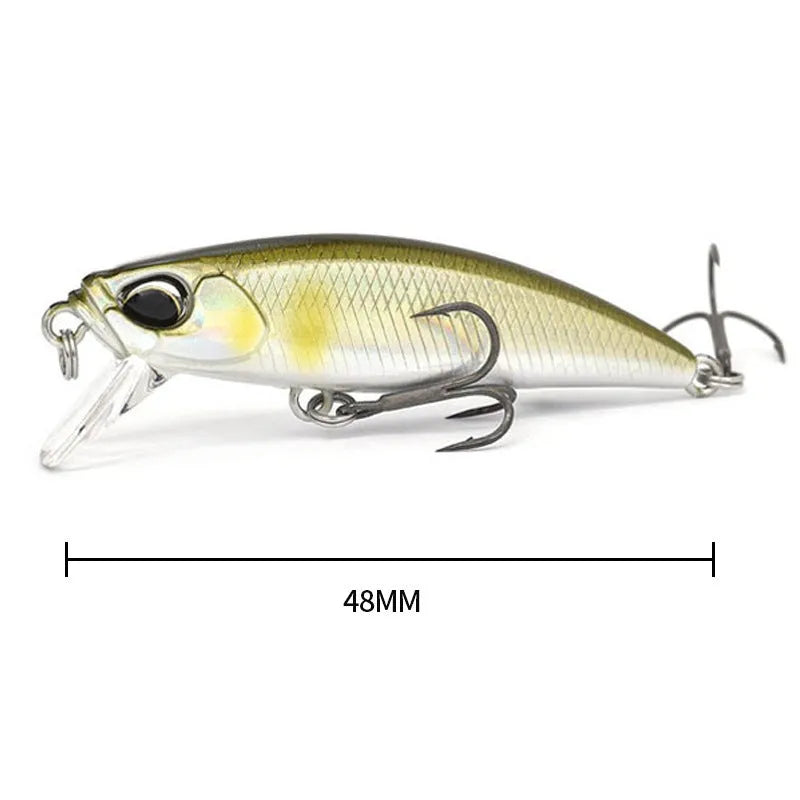 Japanese 48mm hard plastic fishing lure for snakehead and mandarin fish in multiple colour options