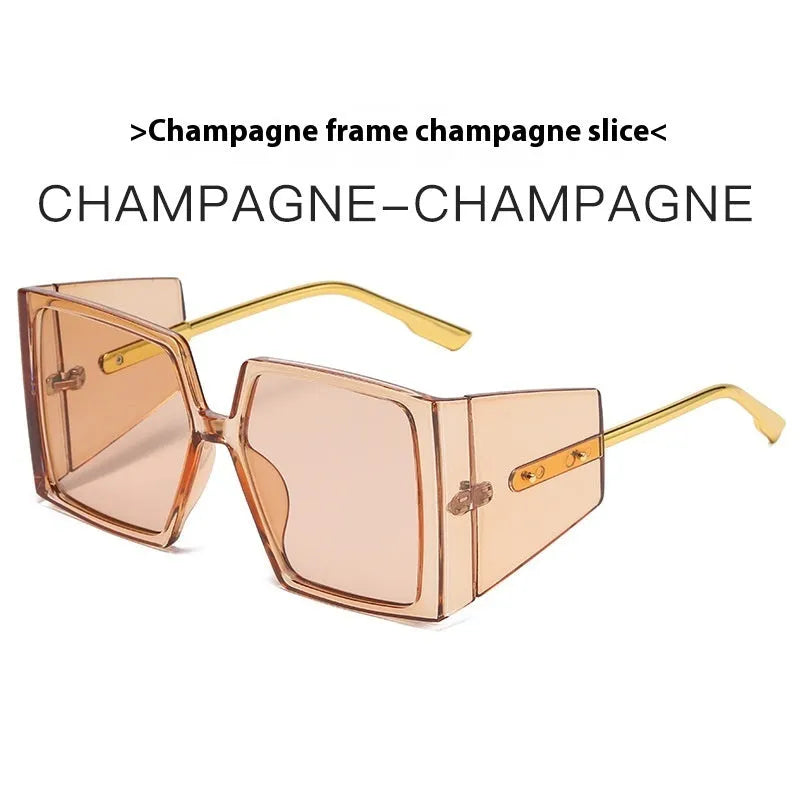 Large square frame sunglasses shown in multiple colour options with UV400 protection lenses