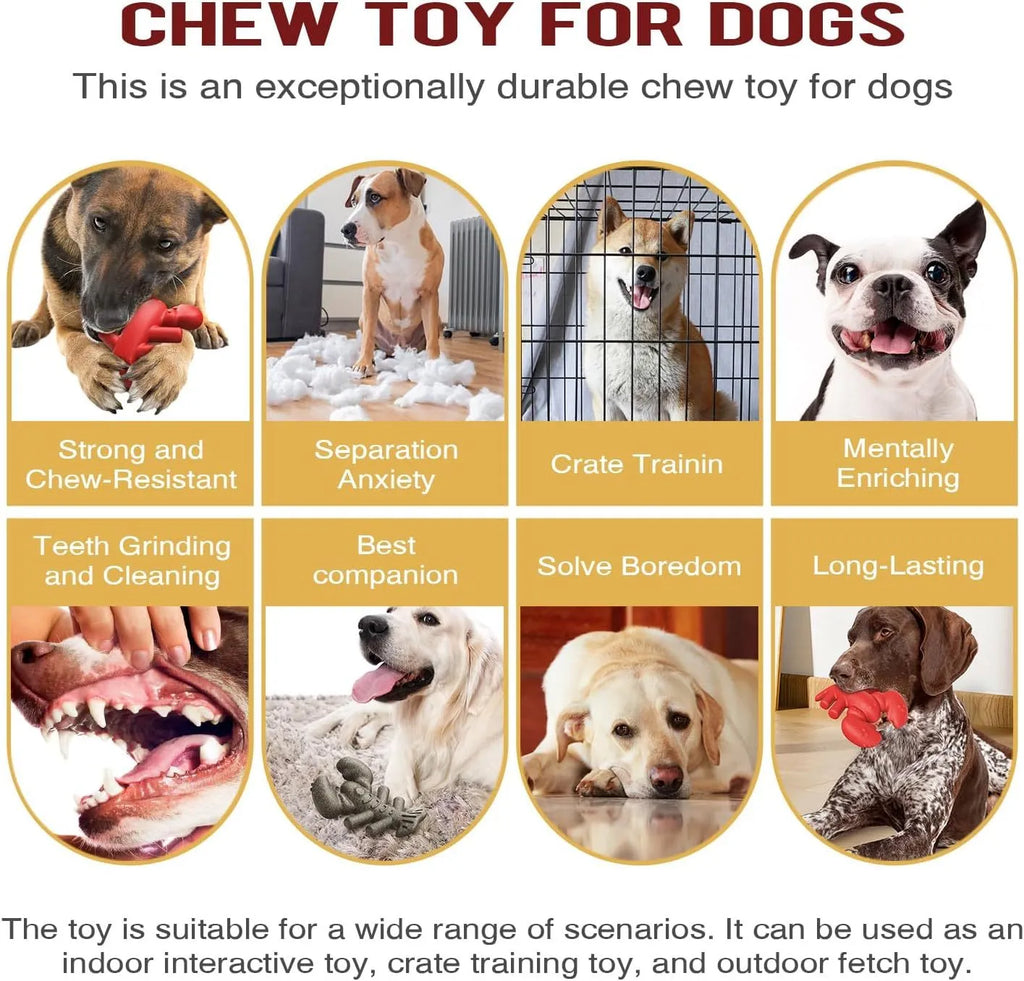 Red nylon chew toy for large dogs measuring 170mm with textured surface for dental cleaning