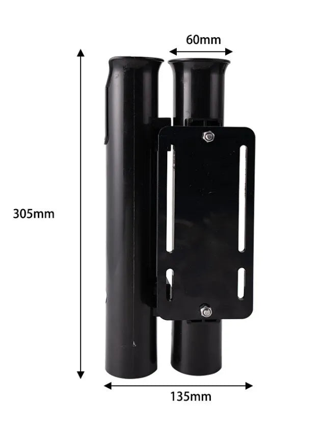 Motorcycle electric bicycle fishing rod rack with double-layer plastic frame construction