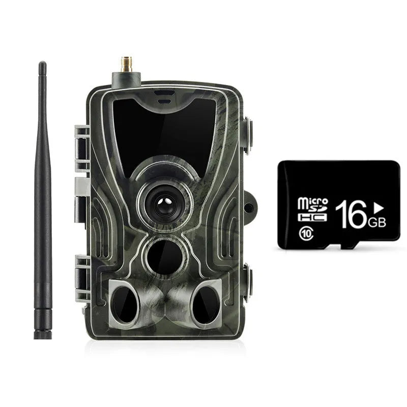 Outdoor waterproof surveillance camera in camouflage finish with wide-angle lens