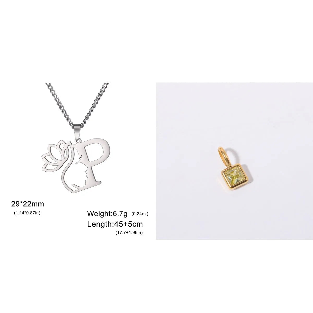 Stainless steel cross chain necklace with electroplated finish and single pendant