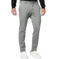 Men's slim-fit tapered chino trousers in khaki colour with stretch cotton blend fabric