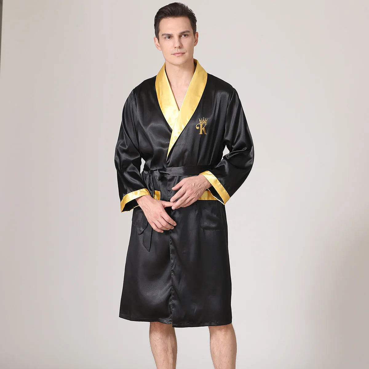 Men's rayon summer bathrobe nightgown in six colour options with continental sizing