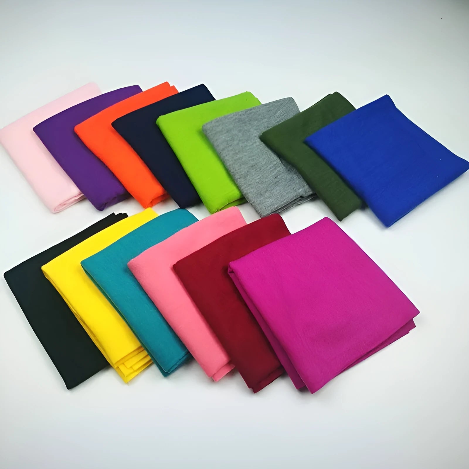 Polyester magic headscarf for outdoor sports in a free size, shown in various colour options.