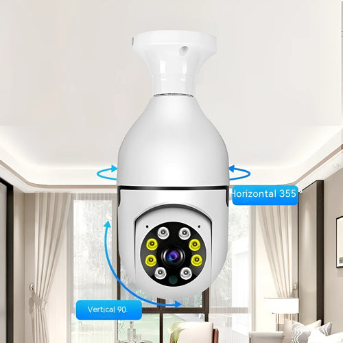 Wireless Wifi bulb security camera for lamp holders with 1080p full colour night vision