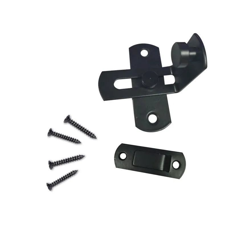 90 degree warehouse hook sliding door lock with black carbon steel and stainless steel construction