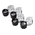 Handheld jeweller's loupe with metal frame and optical glass lenses for 10x to 30x magnification
