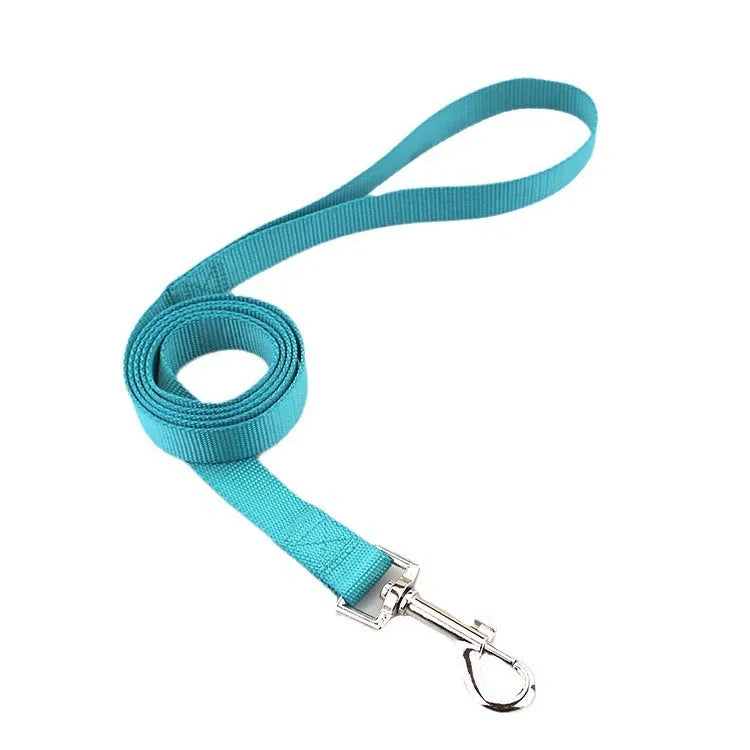 Solid colour dog training rope leash with hand-holding handle in various colour options