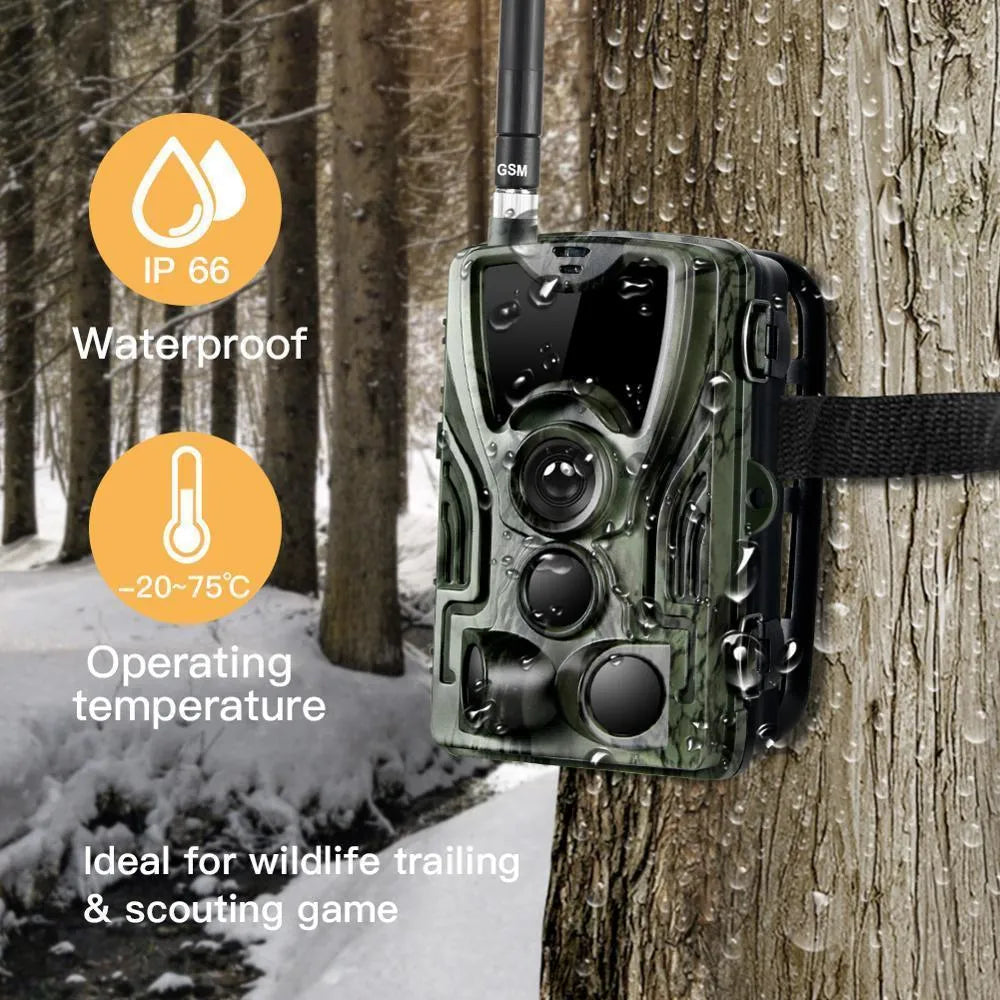 Green cellular trail camera for hunting with 16MP sensor and night vision LEDs