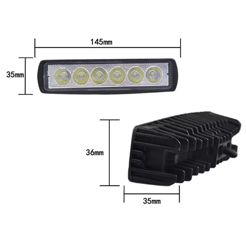 Black car auxiliary light with die-cast aluminium housing and polycarbonate cover