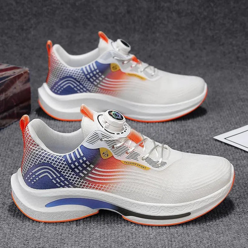 Men's low-top mesh sneakers with rotating buckle closure in multiple colour options