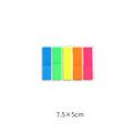 Assorted adhesive stickers and sticky notes showing grid formats and colourful designs with A6 ruler versions