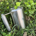 Silver stainless steel dumbbell weight cup with cast iron core, 8kg.