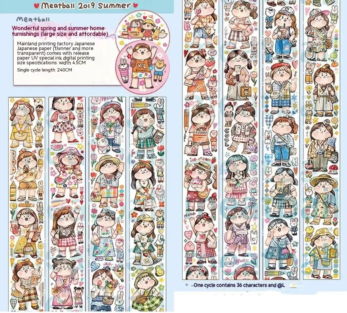 Cartoon character stickers for haemorrhoid tape packaging on Japanese paper
