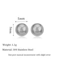 Stainless steel ball stud earrings with geometric round design in gold or silver electroplated finishes