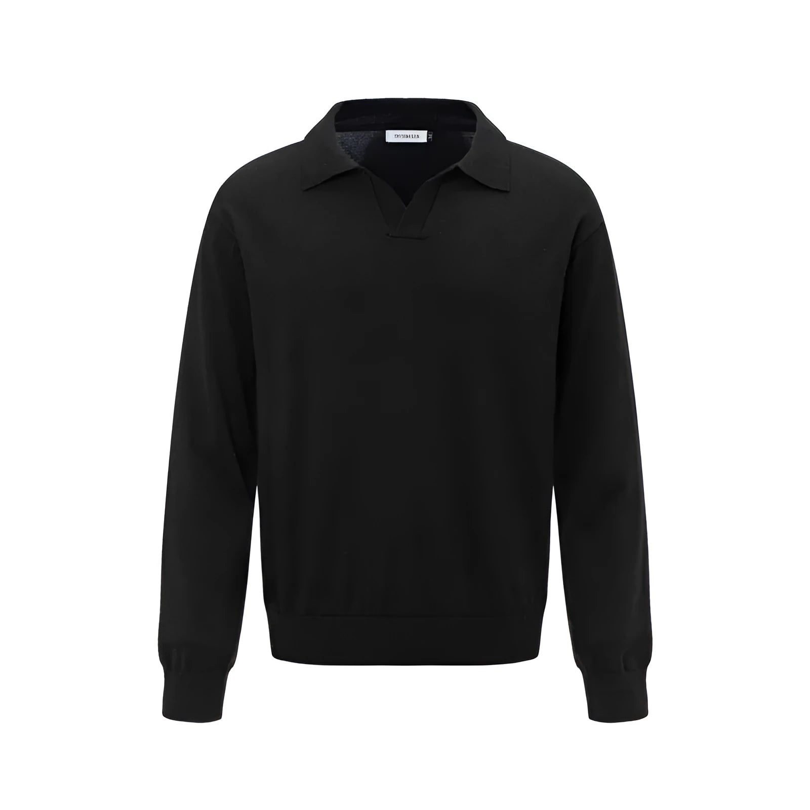 Man wearing a loose beige acrylic blend pullover sweater for casual leisure.