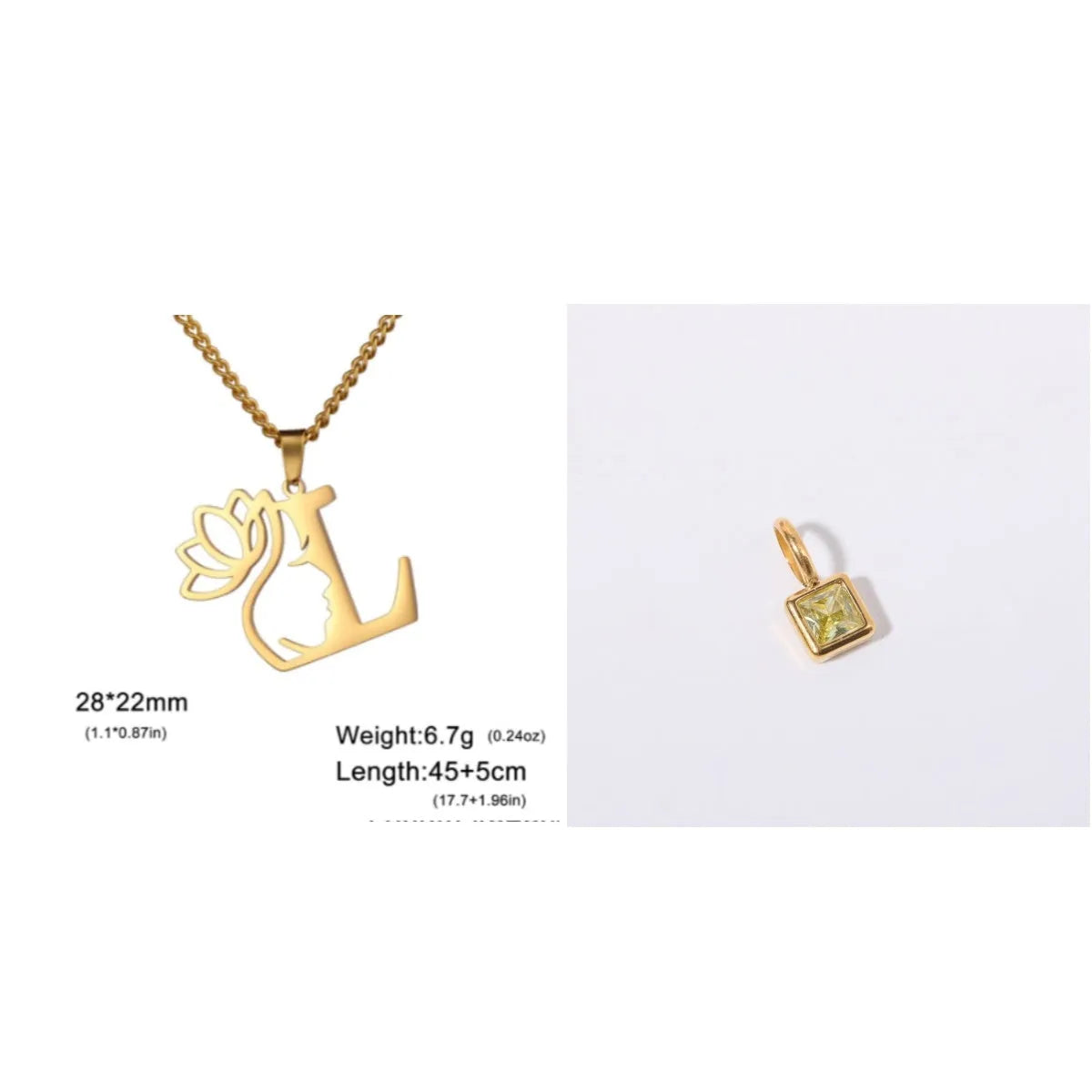 Stainless steel cross chain necklace with electroplated finish and single pendant