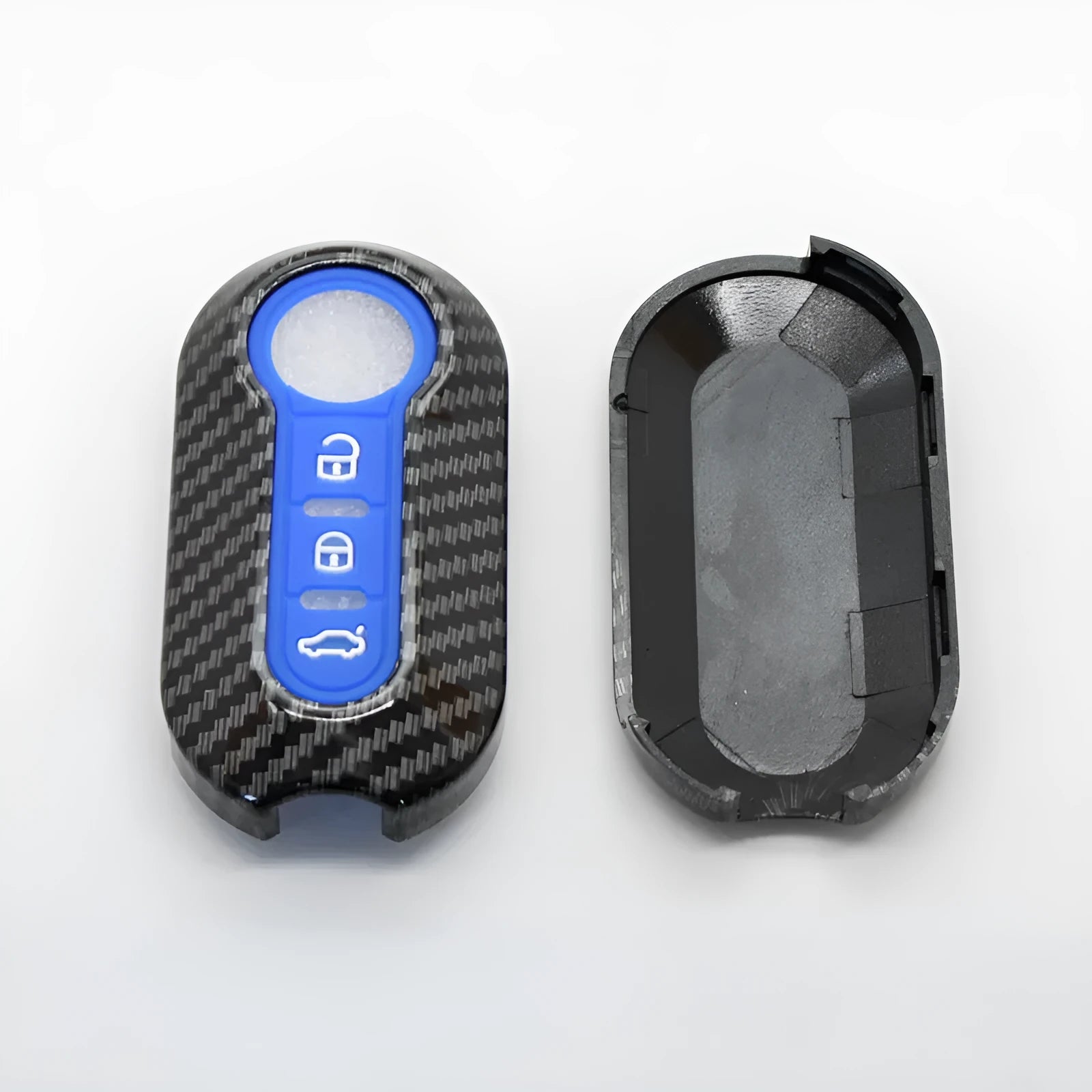 Fiat 500 Boyue Ottimo Viaggio ABS plastic remote key case in black, red, and dark blue colours
