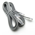 Silver grey CAT6 Ethernet cable with RJ45 connectors measuring 2 metres in length