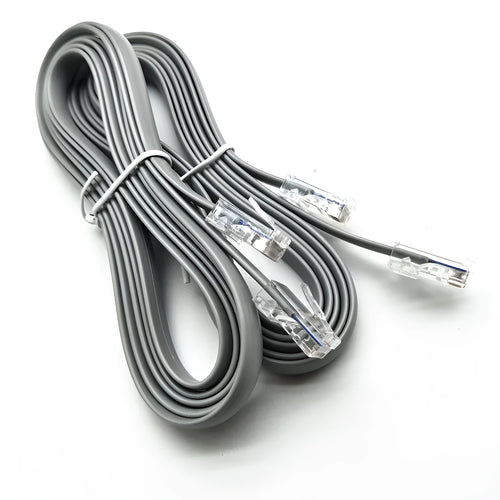 Silver grey CAT6 Ethernet cable with RJ45 connectors measuring 2 metres in length
