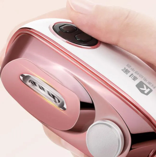 Blue electric nail clipper and polish tool two-in-one with USB-C charging cable