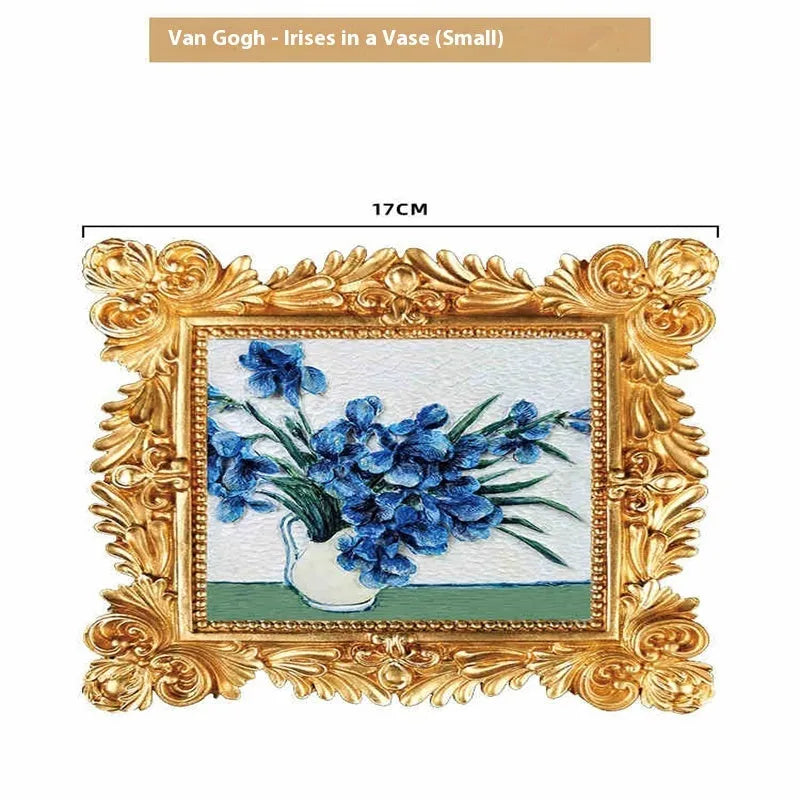 DIY oil painting kit with epoxy pottery paints showing Van Gogh Sunflowers design on canvas