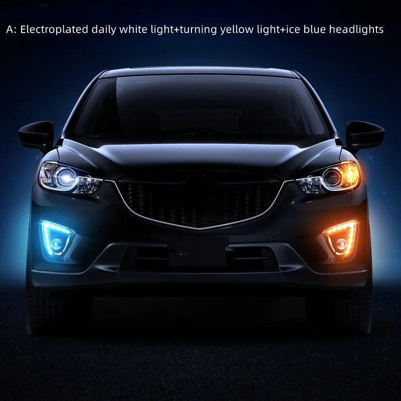 Mazda CX-5 LED daytime running light set with electroplated white finish and 12V voltage specification