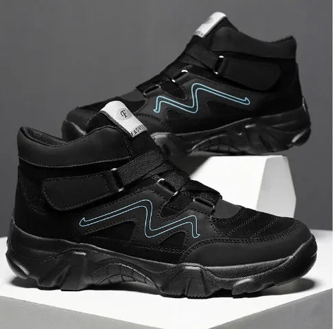 Men's suede casual shoes in black, blue, brown, and dark grey colours, sizes 39 to 49