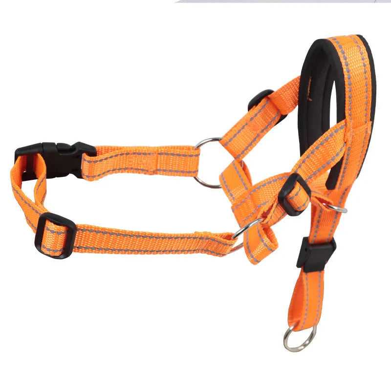 Nylon dog muzzle in blue, one of three available colours, for controlling biting and barking