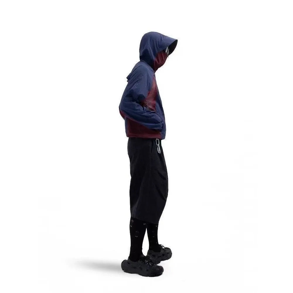 Mesh stitching sun protective clothes in nylon fabric showing desert brown, light grey, red and blue colour options