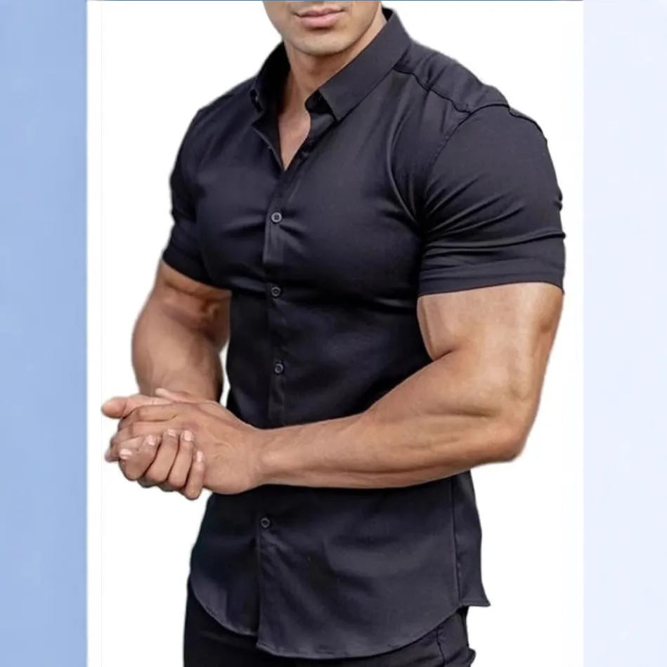 Men's printed short sleeve casual shirt in polyester fibre available in multiple colours and sizes