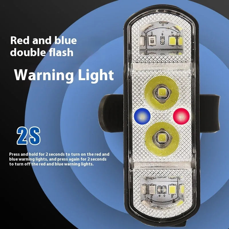 Black rechargeable bicycle headlight with 350 lumen LED output and ABS plastic housing
