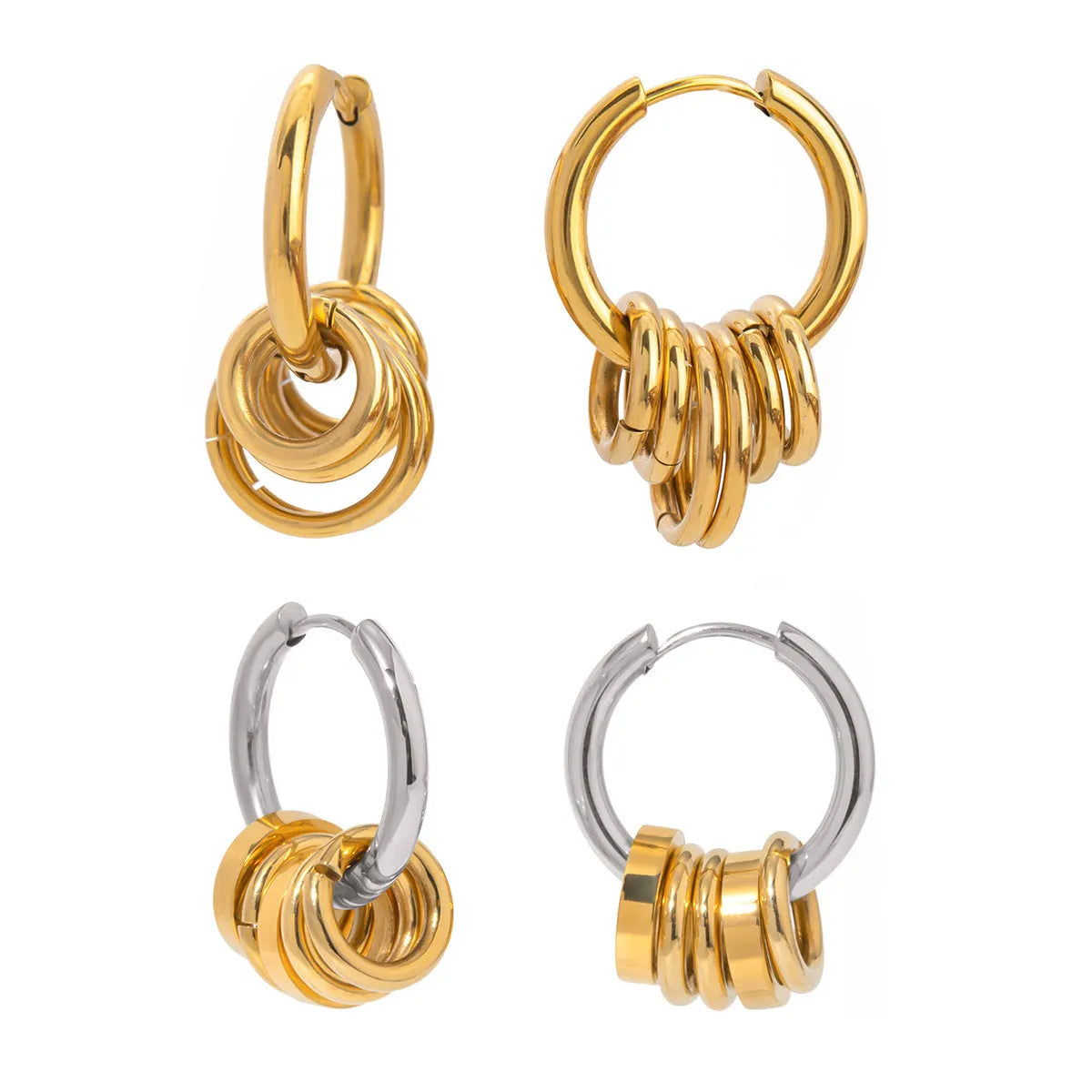 Stainless steel colour matching electroplated earrings in ins style unisex design