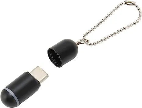 Capsule infrared universal remote control adapter measuring 34x11mm with smartphone connector options