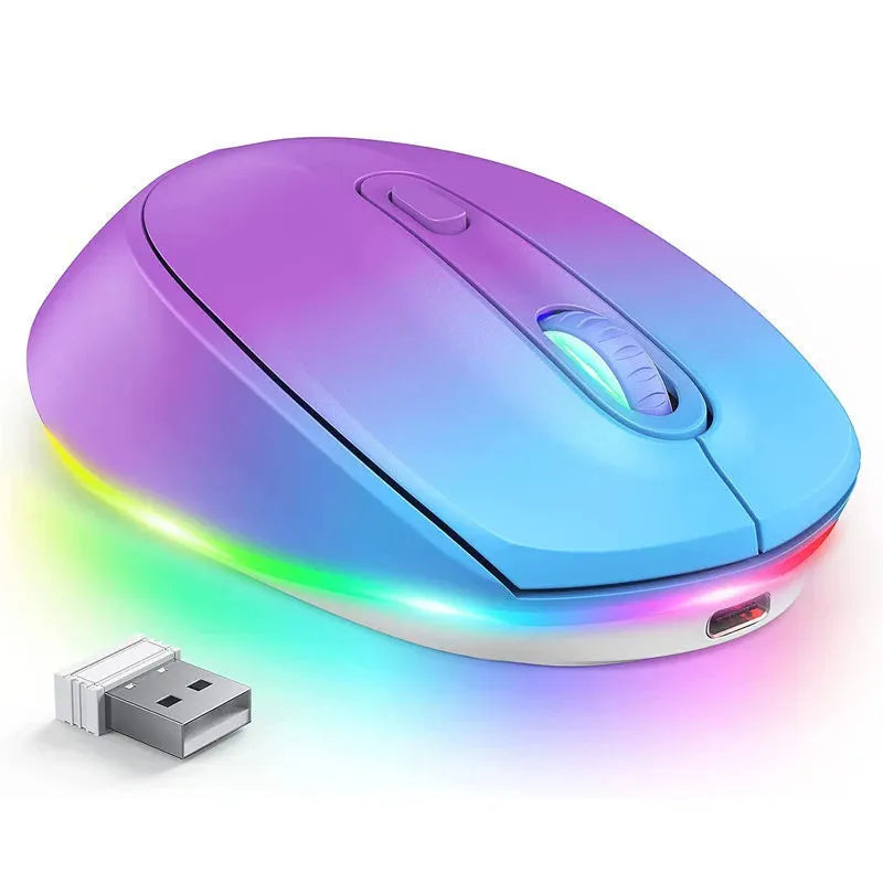 24g wireless rechargeable mouse in assorted colours with USB charging cable