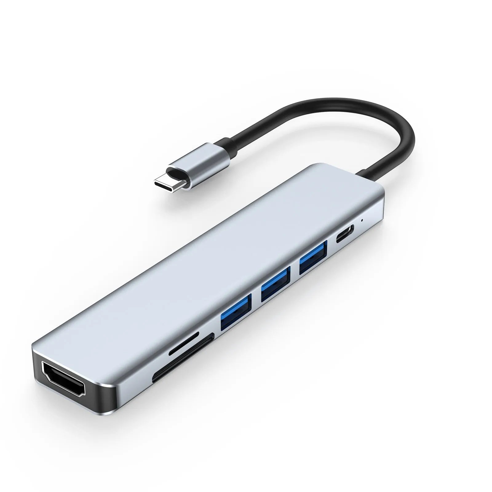 Seven-port USB-C expander with 0.145 metre cable for computer and docking station connectivity