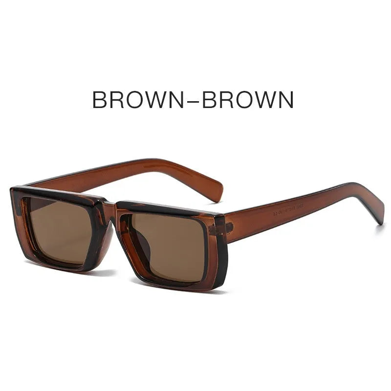 Y2K style sunglasses with UV400 lenses in a full PC frame, shown in multiple colour options.