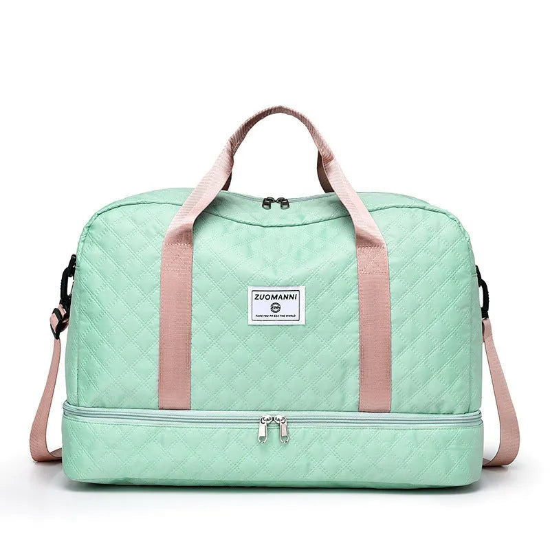 Oxford cloth leisure travel bag with 36-55 litre capacity in street trend style with sewing thread details