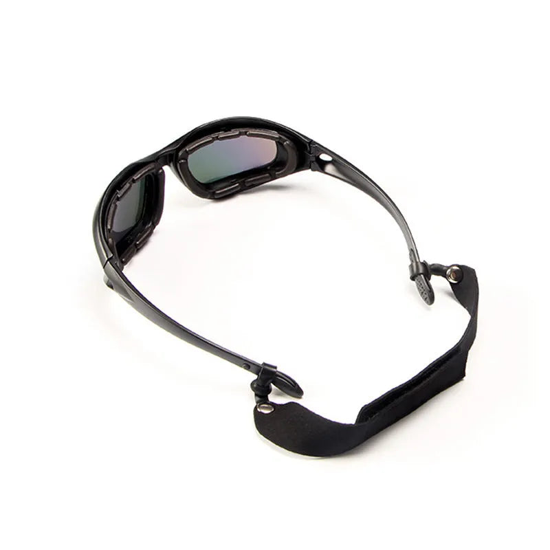 Tactical polarised sunglasses with sports full rim frame for outdoor cycling.