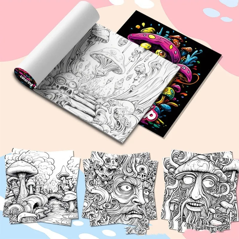 A4 acid tour coloured painting book with paper pages for drawing and sketching