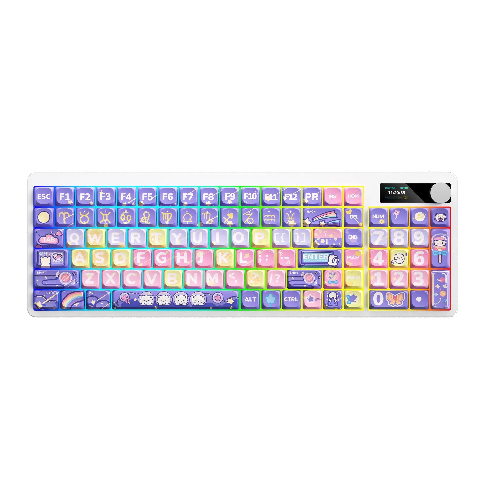 Black mechanical keyboard with RGB backlighting and full key layout for laptop use