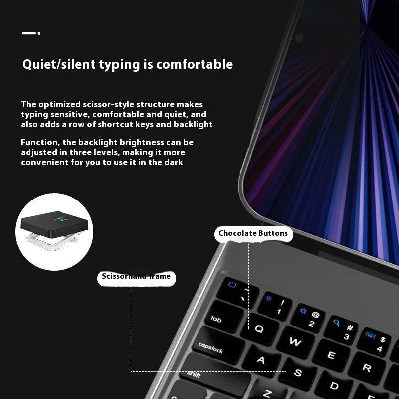 iPad Pro wireless Bluetooth keyboard with magnetic suction protective cover in multiple colours