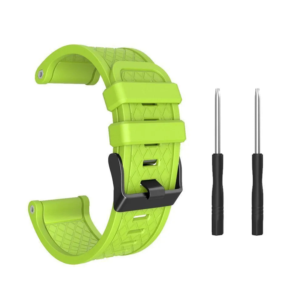Jiaming compatible 26mm silicone watch strap with stainless steel buckle in multiple colour options