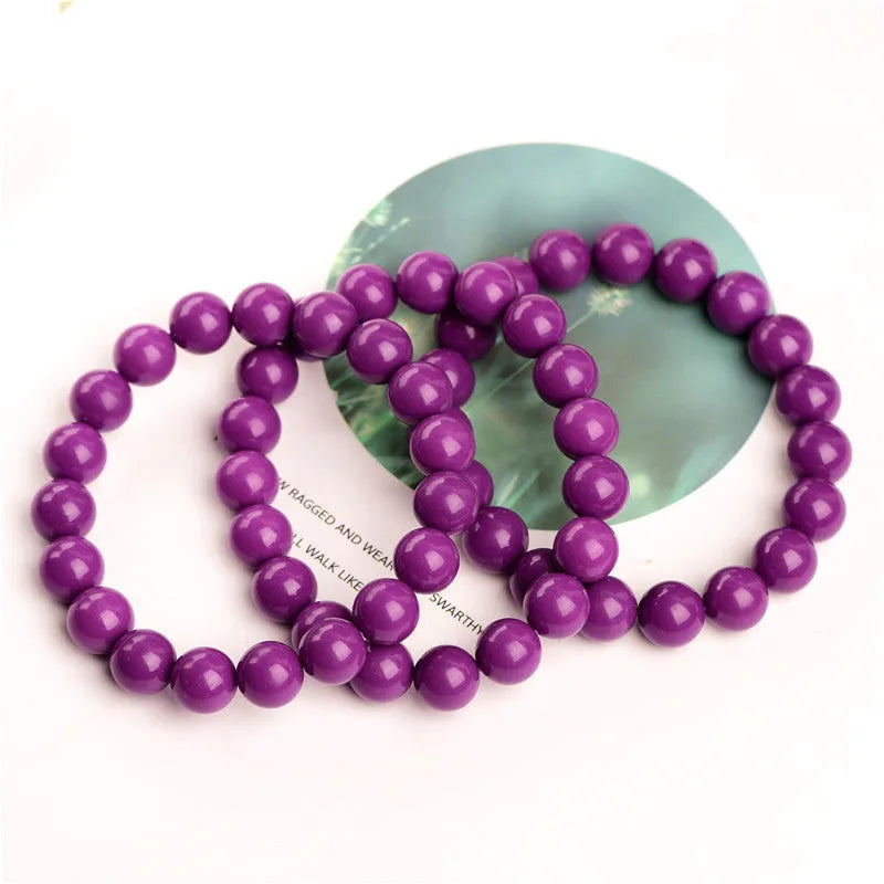 5A grade crystal bracelet in Jiuya Crystal Purple Mica colour with polished finish