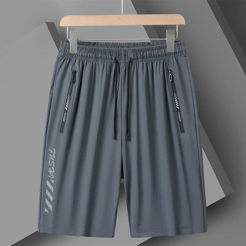 Men's quick-dry loose fit sports shorts in black grey white colours