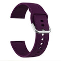 Solid colour silicone replacement strap with silver buckle for Fitbit Versa 3 and Sense 2 smartwatches