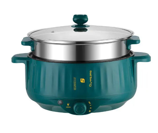 White or green stainless steel non-stick electric hot pot with multiple cooking functions