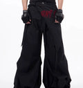 Korean style wide-leg pants for boys in black and grey solid colours