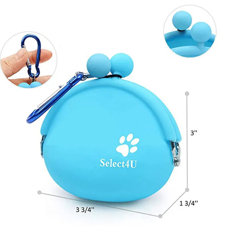 Yellow silicone dog training treat waist bag with hook-and-loop closure